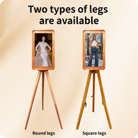 Photomaton portable rétro double face avec écran tactile, boîtier en bois massif, ensemble complet