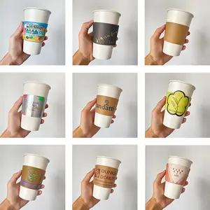Cup Sleeve Corrugated For Hot And Cold Drinks Paper Cup Sleeve Customized Color And Pattern Anti-scalding Cup Sleeve Reusable