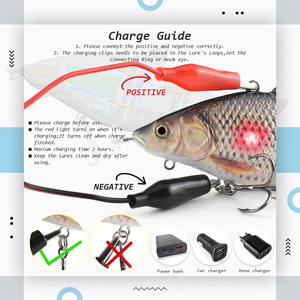 2024 155mm pesca in mare auto-nuoto eliche-driver elettronica LED ricaricabile nuoto <span class=keywords><strong>Bati</strong></span> robot esca di pesce - Product Image 5