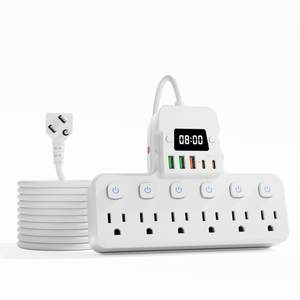 耐火性USB充電電源タップ、サージプロテクターとタイマー付き、家庭およびオフィス用高出力延長ソケット（卸売） - Product Image 1