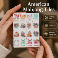 Tuiles de Mahjong en Acrylique Rose de New York, Collection de Noël, Tuiles de Mahjong Americanes, Rose Opale, Perle, Meilleures du Mois