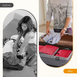 Organiseur de voyage compressible en polyester unisexe personnalisé en 3 pièces, cubes de rangement pour vêtements avec fermeture éclair - Product Image 6