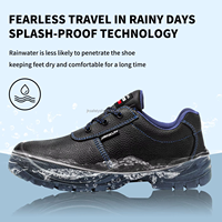 Chaussures de sécurité industrielles pour hommes JIANKUN en cuir, anti-écrasement, anti-perforation, imperméables, isolantes/antistatiques, avec embout en acier