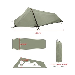 Tente de camping et de randonnée INature en polyester durable, une chambre, double couche, trois saisons, pour 1 personne, ultra légère - Product Image 5