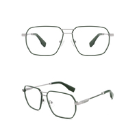 Prêt à expédier – Lunettes de vue haut de gamme style pilote en métal, double pont, monture optique faite à la main, durables pour un usage quotidien