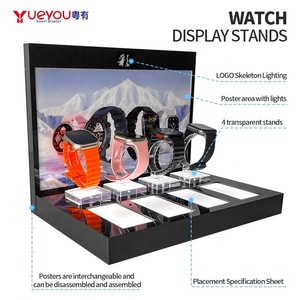 Tùy chỉnh Acrylic 3C đồng hồ hiển thị giá Countertop điện thoại di động thông minh Đồng hồ máy tính để bàn với LED PMMA hiển thị đứng - Product Image 3