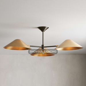 Cổ Điển Đèn Chùm Đèn Công Nghiệp Treo Lịch Thi Đấu Ánh Sáng Mặt Dây Chuyền Vàng Đồng Kim Loại Loft Brass Trần Đèn - Product Image 1