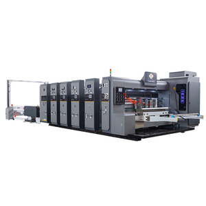골판지 상자 자동 Flexo 인쇄 다이 커팅 폴더 <span class=keywords><strong>gluer</strong></span> 골판지 상자를 만드는 골판지 판지 기계 - Product Image 1