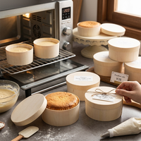 Boîte d'emballage en bois jetable pour boulangerie, avec logo personnalisé imprimé, écologique, pour gâteaux et pâtisseries