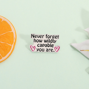 Non dimenticare mai quanto sei capace di smalto con spilla motivazionale con segno a spilla e gioielli regalo all'ingrosso - Product Image 3