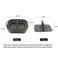 Meilleures ventes : Panier en silicone réutilisable carré pour friteuse à air, avec séparateur, pliable, pour une hygiène alimentaire optimale et un nettoyage facile