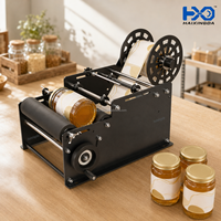 Applicateur d'étiquettes de table fiable, machine d'étiquetage manuelle en acier inoxydable pour bouteilles rondes de vins, sauces, bocaux et canettes