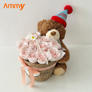 AM-SPC110 Ammy 11 <span class=keywords><strong>savon</strong></span> Rose fleur ours en peluche Bouquet éveil Rose <span class=keywords><strong>mariage</strong></span> fleurs décoration pour l'obtention du diplôme nouvel an mère - Product Image 6