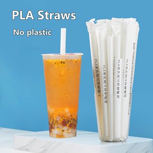 Boba <strong>Straws</strong> Disposable Individually Wrapped PLA Biodegradable <strong>Milkshake</strong> <strong>Straw</strong> - Product Image 5