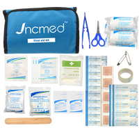 Trousse de premiers secours JCMED, nouveau modèle, mini sac bleu, kit de survie avec fournitures médicales d'urgence essentielles