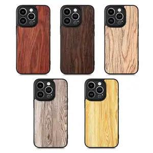 Walnoot Hout Rose Bamboe Wit Esdoorn Cherry Houten Telefoonhoesje Voor Iphone X Xr Xs 11 12 13 14 Plus Pro Max