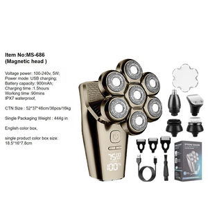 Afeitadora Lanumi MS-686 IPX7 Resistente al Agua, Recargable, con Cinco Cuchillas Rotatorias para Rostro y Barba, para Hombres - Product Image 5