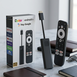 Clé TV intelligente Android 14.0 GD1 16 Go Quad Core 4K Amlogic S905Y4 avec Wi-Fi double bande 2.4G/5G certifiée 5.0 – Meilleures ventes - Product Image 1