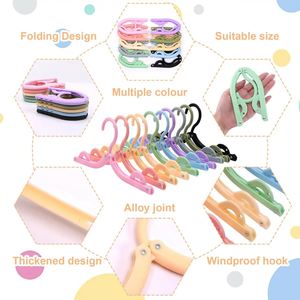 Cintres à vêtements pliables en plastique de haute qualité, couleurs assorties, portables, pour le voyage et la maison, support multifonctionnel pour le séchage - Product Image 4