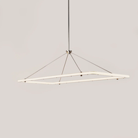 Moderne Minimalistische Stahl-Acryl Rechteckige LED-Kronleuchter Lineare Pendelleuchte für Kücheninsel Esstisch Wohndekor
