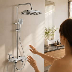 Ensemble de robinetterie de <span class=keywords><strong>douche</strong></span> multifonctionnel à quatre positions, plaqué cuivre, résistant à la corrosion, pour kit de <span class=keywords><strong>douche</strong></span> pluie de salle de bain - Product Image 2