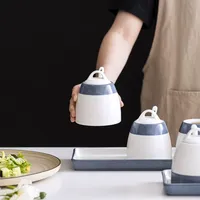 Bouteille à épices de cuisine en céramique pour sauce soja, vinaigre, poivre et autres ingrédients – Récipient de stockage alimentaire