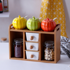 Bán buôn tùy chỉnh 8 cái số lượng lớn gia vị chai Organizer trắng gốm các loại thảo mộc gia vị Jar Set với nắp và lưu trữ giá - Product Image 4