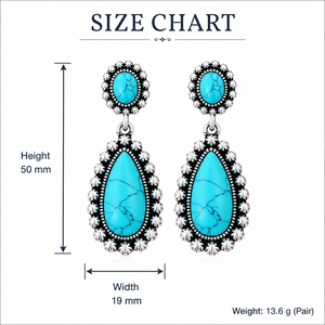 Orecchini Pendenti Vintage Boho Blu-Verde a Goccia per Donna, Gioielli di Moda - Product Image 5