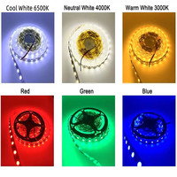 Bande lumineuse LED 5050 DC12v/24v 10mm 60LEDs/M Ruban LED flexible IP20 IP65 Étanche pour éclairage intérieur et extérieur