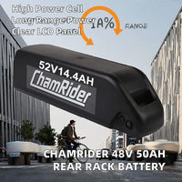 Batterie de vélo électrique pour porte-bagages arrière, longue portée, lithium, 48V 50A BMS 15Kwh 13s4p