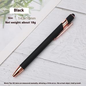 Stylo bille Maggi en aluminium or rose, pointe gel 0,7 mm, embout oblique, pression manuelle, finition sablée, stylo publicitaire, cadeaux - Product Image 6