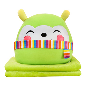 Nette karton 3 in 1 reise kissen geschenk weiche baby schlaf blatt plüsch tier decke geschenk - Product Image 1