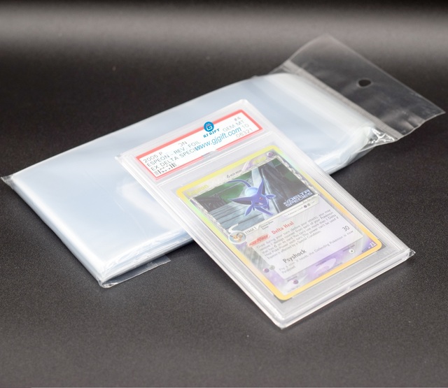 Crystal Clear Sky Blue Standard Size Resealable Trading Card Sleeves Perfect Fit Graded Card Sleeves