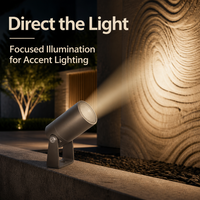 Projecteur LED multi-angles et facile à installer au mur/sur le sol, éclairage architectural pour la décoration extérieure des villas et des paysages