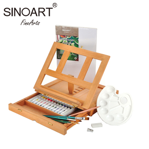 Offre Spéciale D'approvisionnement D'usine Professionnel Art Bois Bureau Réglable <span class=keywords><strong>Chevalet</strong></span> Avec Tiroir <span class=keywords><strong>Palette</strong></span> - Product Image 4