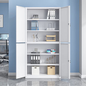 Armario de Acero con Cerradura de Diseño Industrial Moderno, Gabinete de Almacenamiento de Archivos de 4 Puertas con Estantes Ajustables <span class=keywords><strong>para</strong></span> Oficina <span class=keywords><strong>en</strong></span> <span class=keywords><strong>Casa</strong></span> - Product Image 2
