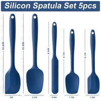 Ensemble d'ustensiles de cuisine en silicone (5 pièces) – Spatule, cuillère et racloir de qualité alimentaire pour mélanger la crème et la confiture