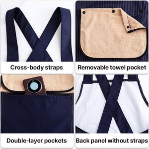 Durable Oil Proof Waterproof Adult <b>Kitchen</b> <b>Apron</b> Custom Cooking Bib with Hand Drying Towels - Product Image 3