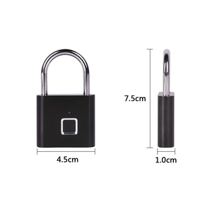 Nhà máy điện tử <span class=keywords><strong>USB</strong></span> sạc xách tay hợp kim kẽm ổ khóa thông minh với 10 bộ dấu vân tay không thấm nước <span class=keywords><strong>USB</strong></span> ngón tay in khóa - Product Image 1