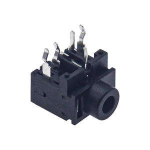 PJ-317 Conector Hembra Multifunción de 3.5mm para Audio y Alimentación, Montaje Vertical de 5 Pines en Ángulo Recto a Través del Orificio - Product Image 3