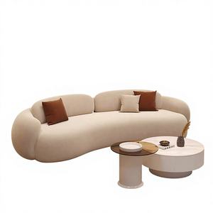 Canapé en arc de vent en crème italienne, combinaison moderne pour salon, salon de beauté, hôtel, club senior, réception, négociation - Product Image 6