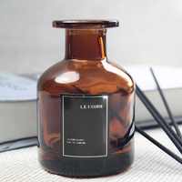 Diffuseur de parfum en verre ambré de luxe, bâtonnets diffuseurs d'huile parfumée longue durée, diffuseur d'arômes pour la maison, l'hôtel et la chambre à coucher