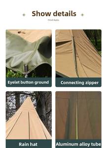 Tente <span class=keywords><strong>tipi</strong></span> de camping indienne en toile Oxford imperméable résistante aux UV pour l'extérieur, pour les fêtes et les mariages - Product Image 5