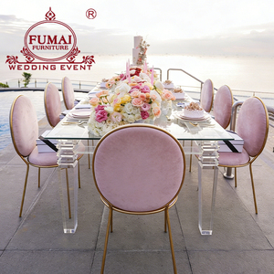 Modern Hotel <b>Party</b> Wedding Furniture Rectangle Clear Acrylic Dining <b>Table</b> - Product Image 2