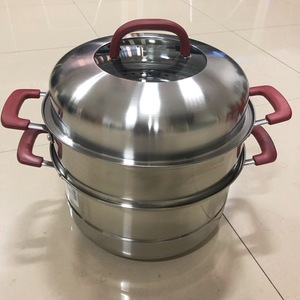 Vaporera de acero inoxidable Asd de 30 cm y 3 niveles para cocinas de inducción y de gas - Product Image 2