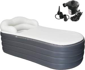 Baignoire gonflable pour adultes en PVC, écologique, portable, étanche, rectangulaire, épaisseur 0,3 mm, légère (3,4 kg), pour usage domestique, garantie. - Product Image 1