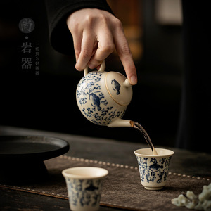 Blue And White Porcelain Kung Fu <b>Tea</b> <b>Set</b> One Pot Two <b>Cups</b> Dehua Origin Round Shape Lead Free For Afternoon <b>Tea</b> - Product Image 3