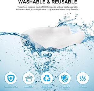 Solette in Gel di Silicone Protezioni per Talloni per Talloni Screpolati Speroni Calcaneari Fascite <span class=keywords><strong>Plantare</strong></span> - Product Image 6