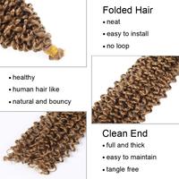 Extensions de cheveux synthétiques 14 pouces, boucles afro crépues, tresses au crochet, mèches de cheveux à tresser ombrées gris rose blond vert