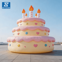 Gâteau d'anniversaire gonflable géant, décoration de fête, publicité promotionnelle commerciale